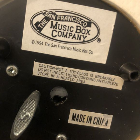 1995 San Francisco Music Box Company Snow Globe Flowers Carousel Horse Vintage - Picture 11 of 11